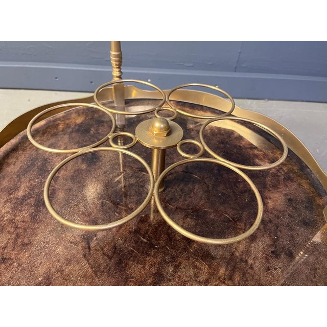 Italian Lacquered Goatskin Serving Bar Cart from Aldo Tura, 1960s For Sale - Image 6 of 12