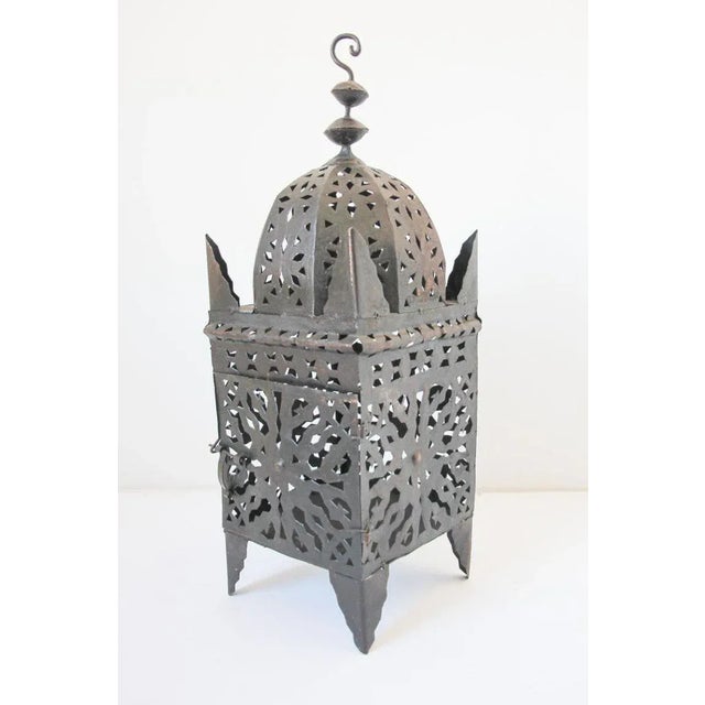 Large Moroccan Moorish metal candle lantern. Hurricane candle lamp handcrafted in Morocco by artisans, metal hand-cut...
