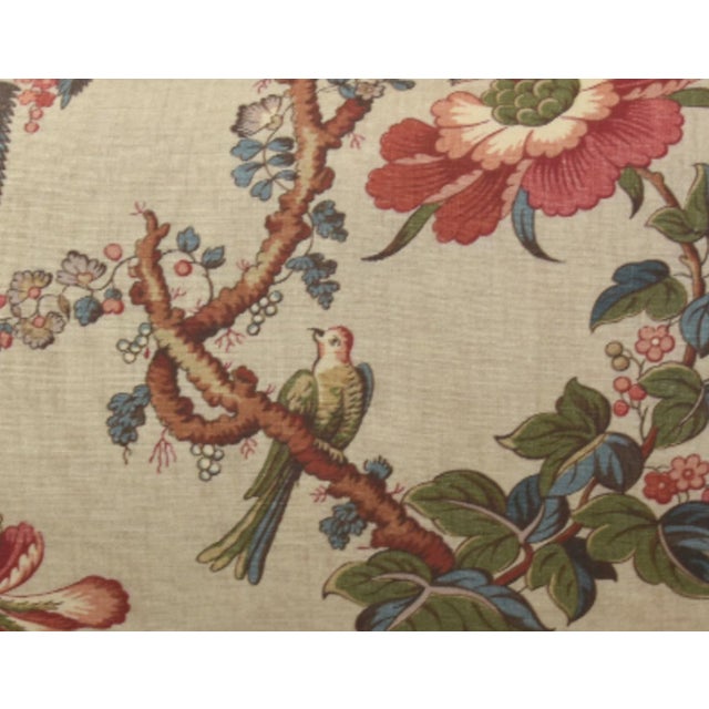 Textile Designer Lee Jofa Botanical Floral & Birds Feather/Down Pillow For Sale - Image 7 of 8