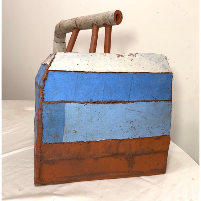 Steve Welch American 20th/21st C. L-Shaped Building Terracotta Pottery Sculpture For Sale - Image 4 of 14