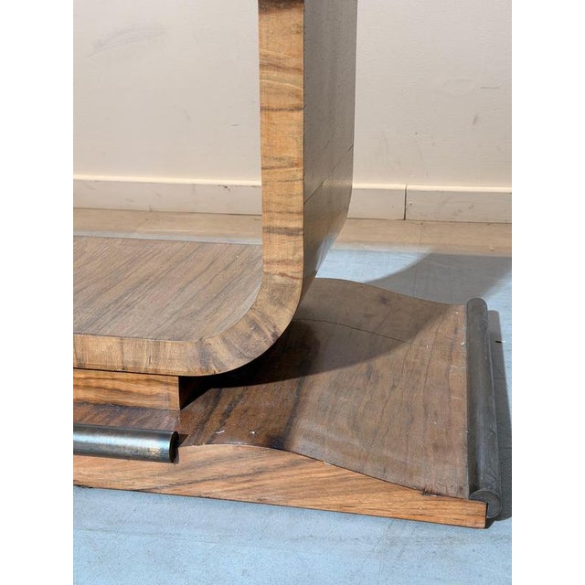 Metal Art Deco Table with Glass Top For Sale - Image 7 of 10