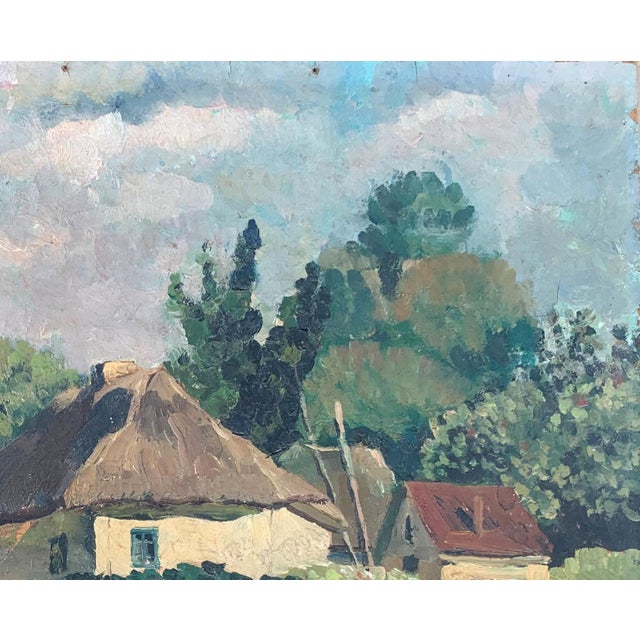 Realism Rural Landscape Painting Original by Artist Sokolrovsky G. 40-50 1970s For Sale - Image 3 of 6