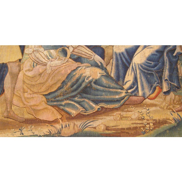 Textile Antique 18th Century Flemish Mythological Tapestry, with the Greek Deity Apollo For Sale - Image 7 of 9