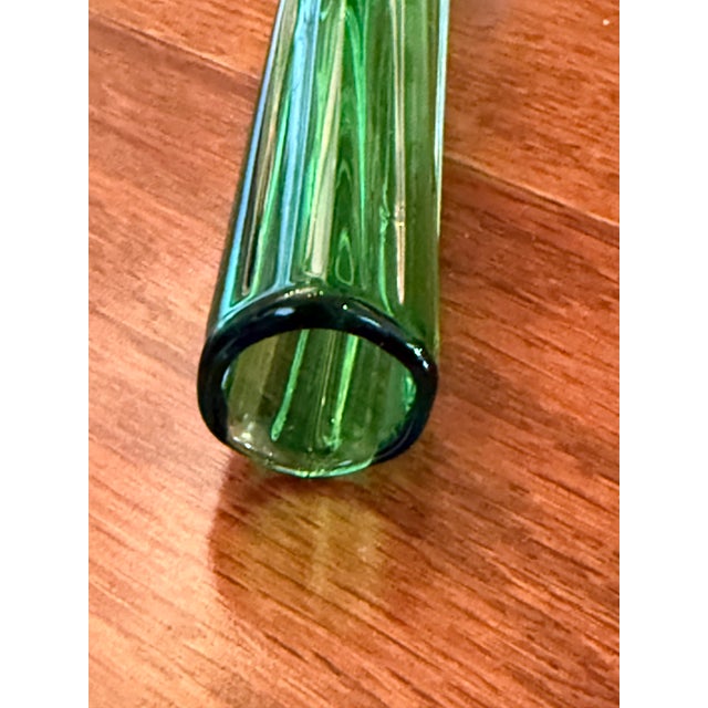 Exquisite Vintage Twist Stem French Vase Art Glass Flower Sleeve Circa 1950's For Sale - Image 9 of 12