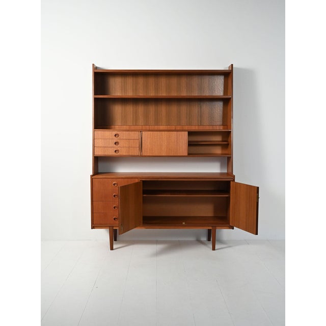 Sideboard with Bookcase in Teak and Mahogany, 1960s For Sale - Image 4 of 12