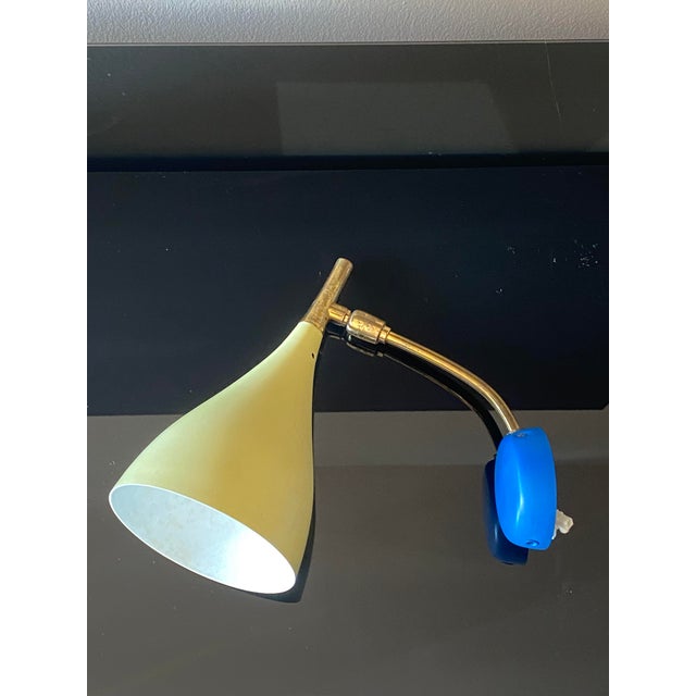 Blue Wall Light attributed to Stilnovo, Italy, 1955 For Sale - Image 8 of 12