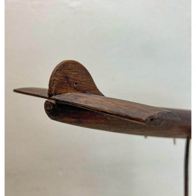 Handmade Oak Hercules C-130 Airplane on Stand, 1950s For Sale - Image 16 of 18