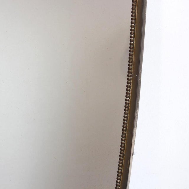 Silver Mid-Century Modern Italian Wall Mirror with Beaded Brass Frame by Gio Ponti, 1950s For Sale - Image 8 of 15