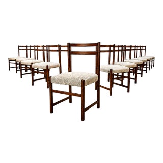 Monumental Set of Twelve Brazilian Modern Rosewood Dining Chairs by Celina Brazil, 1960s For Sale