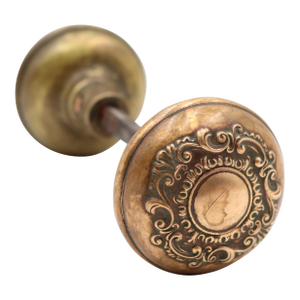 1900s Antique Corbin Votaire Brass Passage Door Knobs