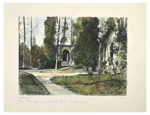 Léopold Robin, The Green Landscape, Etching, 19th Century