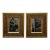 Pair of Vintage Traditional Neoclassical Greek Key Gold Finish Accent Wall Mirrors For Sale