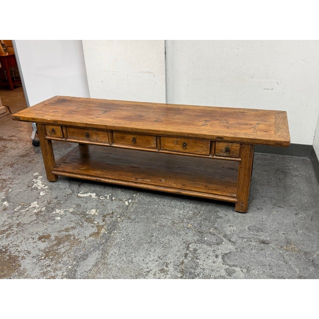 Brown Antique Chinese Altar Table + Drawers For Sale - Image 8 of 12