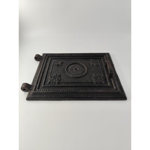 Vintage Cast Iron Fireplace Plate, 1950s For Sale - Image 6 of 8