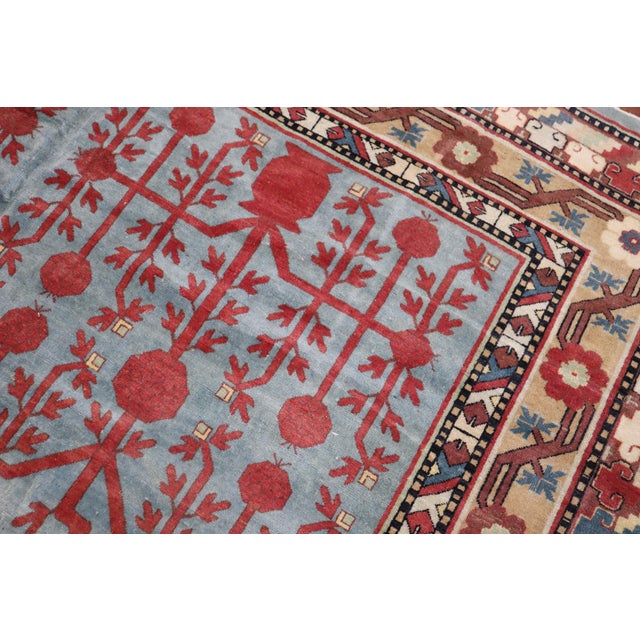 Contemporary Teal Late 20th Century Room-Size Khotan Rug - 9' x 11'9" For Sale - Image 3 of 6