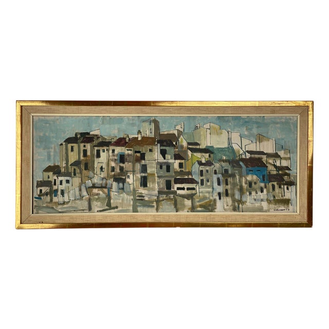 Harry Wichmann, City View, 1957, Oil on Canvas, Framed For Sale