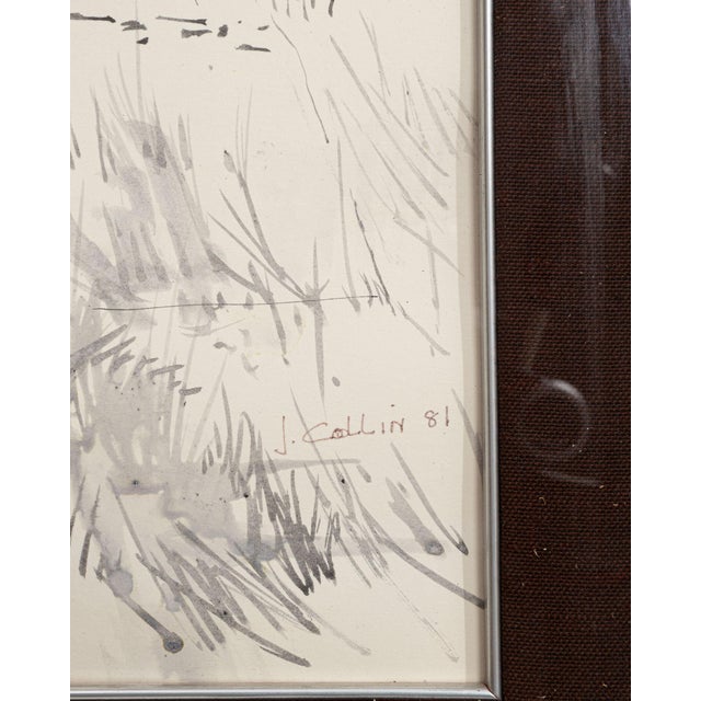 French 1980s France Brown Wood Drawing For Sale - Image 3 of 15