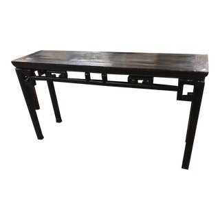 Antique Chinese Black Lacquered Console Table For Sale
