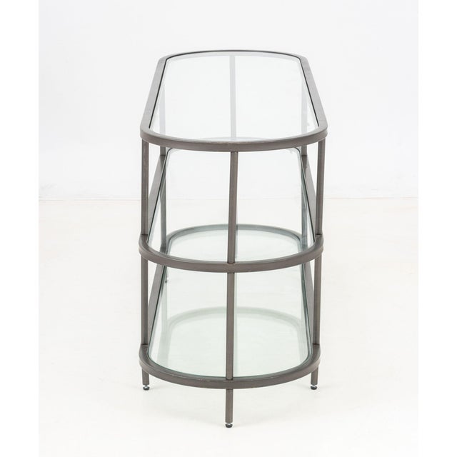 Modern Three Tier Glass Top Etagere Console For Sale In New York - Image 6 of 6