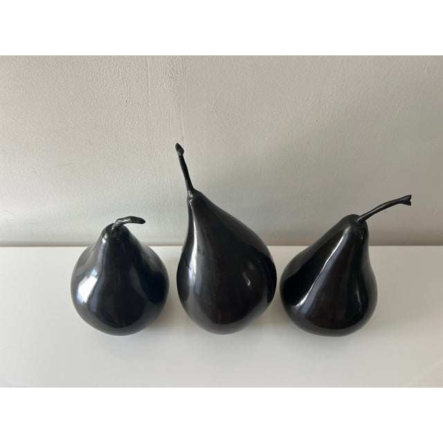 1980's Bronze Trio of Large Abstract Pear Sculptures For Sale - Image 9 of 11