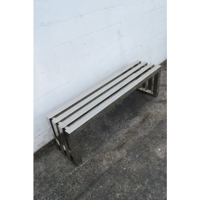 Modern Chrome Long and Narrow Bench 6238 For Sale - Image 4 of 16