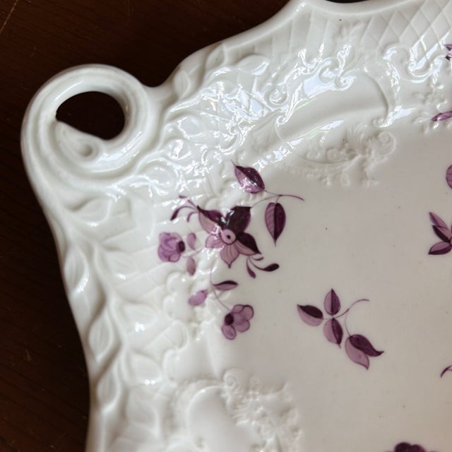 Early 19th Century Set of 3 Antique Job Ridgway Cauldon Place Single-Handled Trays, Pattern B1154, Circa 1808-1814 For Sale - Image 5 of 12