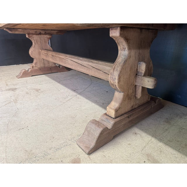 Brown Antique Large Oak Farmhouse Dining Table, 1890 For Sale - Image 8 of 18