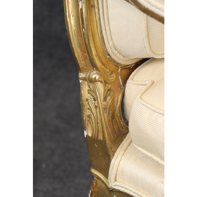 Pair 19th C. French Louis XV Style Giltwood Armchairs For Sale - Image 17 of 17