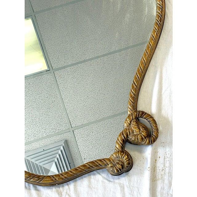 Vintage Hollywood Regency Gold Rope Motif Wall Mirror For Sale - Image 9 of 15