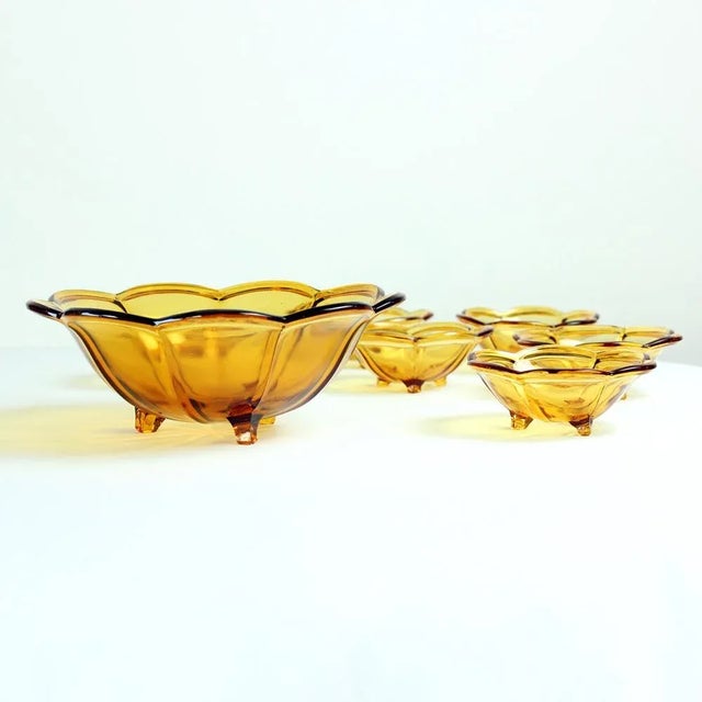 Set of 6 bowls produced in the Mid-century modern design era by the Czechoslovakian factory Borske Sklo Glass Union in...