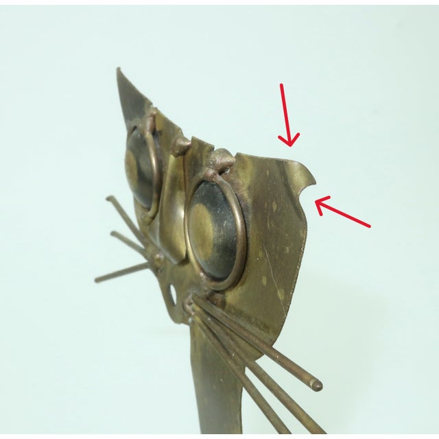 Jarc French Brutalist Metal Cat Sculpture, 1970's For Sale - Image 13 of 14