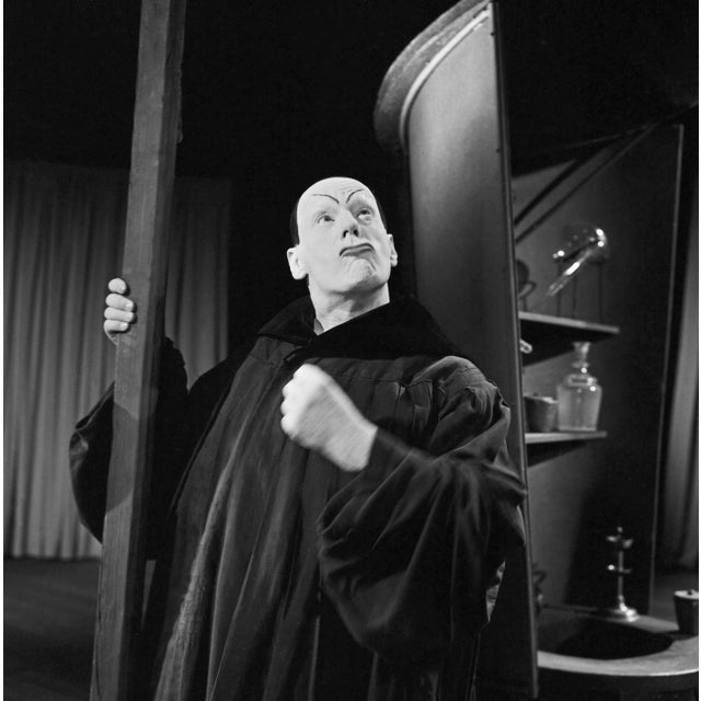 Sell your soul! Exclusive set photography of the film version of Goethe's Faust, Gustaf Gründgens as Mephisto, 1960....