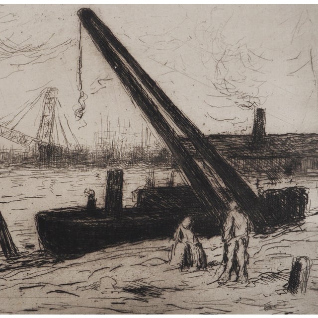 Maximilien Luce, Rotterdam, The Crane (Marine), 1890, Original Etching For Sale - Image 3 of 5