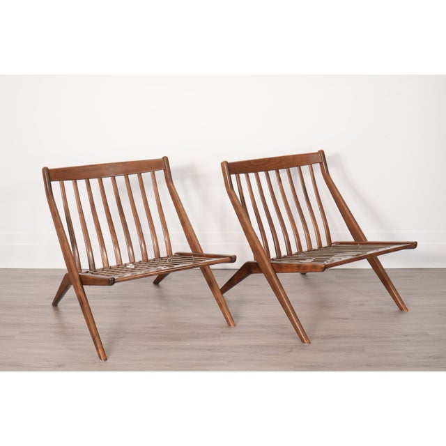 Mid-Century Modern Pair Folke Ohlsson for Dux Scissor Sculptural Lounge Chairs For Sale - Image 3 of 9