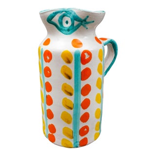 Desimone Italy 1965 Signed Modernist Abstract Studio Art Pottery Pitcher Jug For Sale