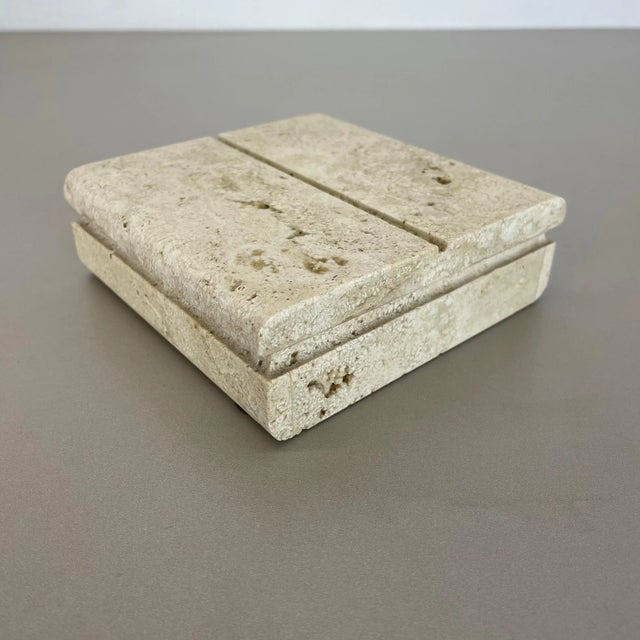 Modernist Italian Travertine Marble Box Vide Poche from Fratelli Mannelli, 1970s For Sale - Image 11 of 18