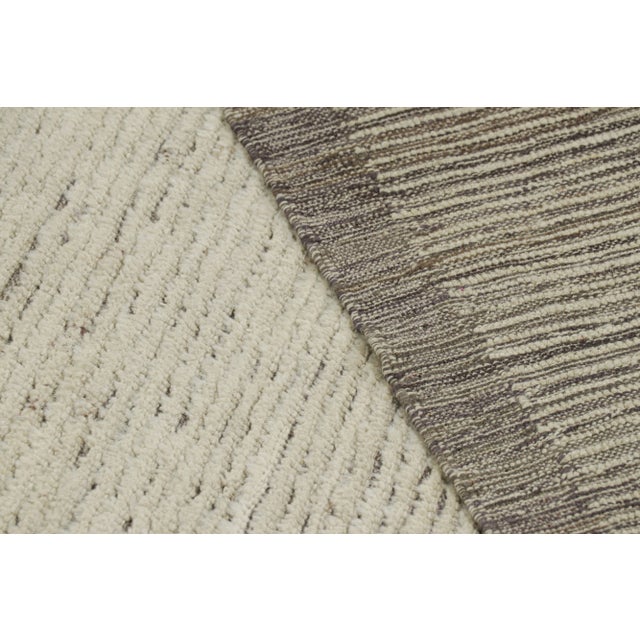 Textile Rug & Kilim’s Textural Kilim With Beige and White Textural Stripes and Striae For Sale - Image 7 of 7
