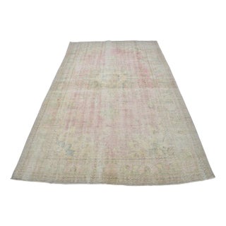 Vintage Rose Pink Wool Rug, 1960s For Sale