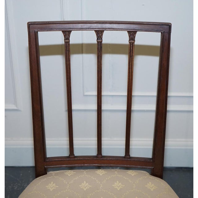 Cream Victorian Side Chairs with Cream Fabric Seats For Sale - Image 8 of 17