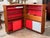 Brown Mid Century Modern Teak Folding Bar With Red Interior For Sale - Image 8 of 14