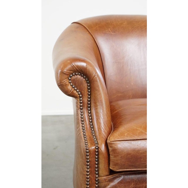 Brown Leather Club Chair For Sale - Image 9 of 12