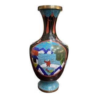 Late 19th Century Antique Cloisonne Vase, Stamped China For Sale