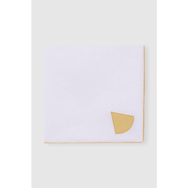 Gajos Yellow Linen Napkin by Los Encajeros, in New conditions. Designed from 2000 Labeled by Maker,Labeled with Country of...