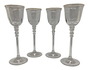 Vintage Sonata Gold Rim a New by Mikasa Tall Stemmed 24k Cordial Glasses - Set of 4