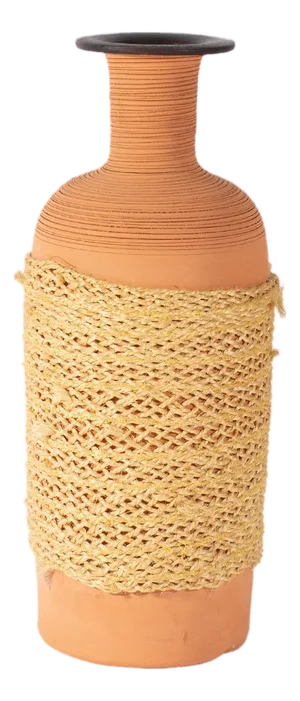 Italian Raymor Ceramic Vase With Woven Accent