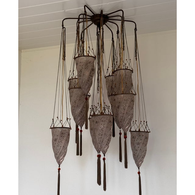 1990s Fortuny Cesendello Cascade Venetian Glass Chandelier For Sale - Image 11 of 11