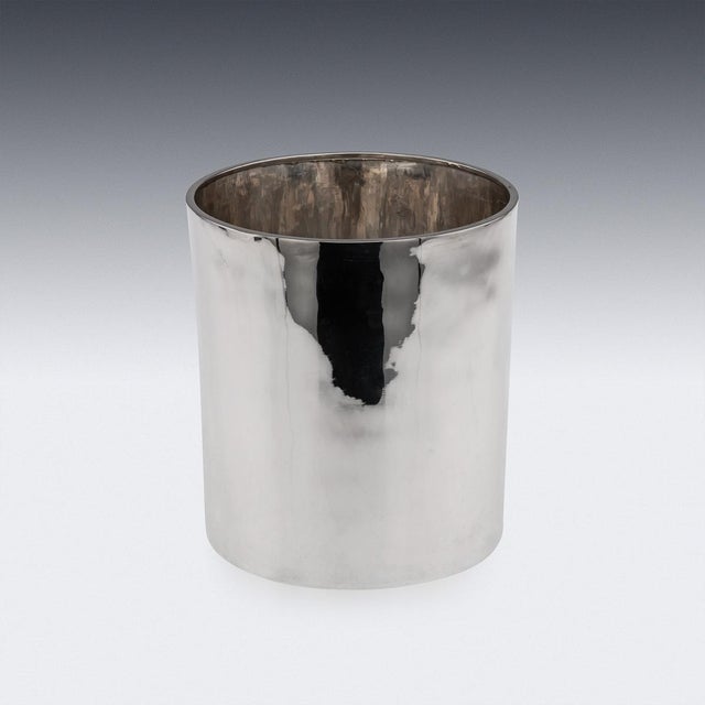 Vintage Italian Silver Ice Bucket and Beakers, Florence, Italy, 1970s, Set of 7 For Sale - Image 3 of 12