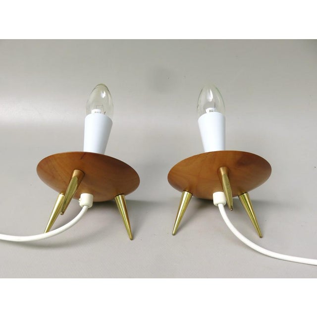 Table Lights in Teak, Brass & Pleated Screens, 1960s, Set of 2 For Sale - Image 10 of 18