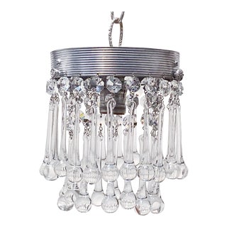 Italian Silver Upside Down Layered Cake Chandelier For Sale