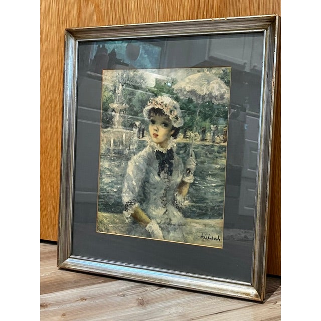 Gray Mid 20th Century "In Central Park"print by Cherry Jeffe Huldah For Sale - Image 8 of 8